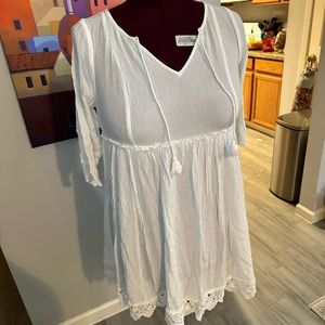 Torrid Swim Cover - White Quarter Sleeves
